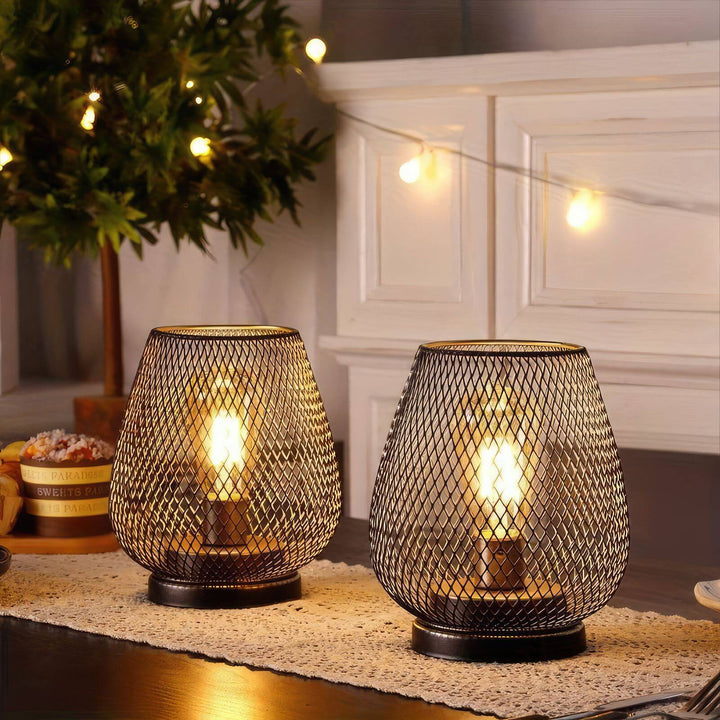 RusticMesh Tischlampen-Set Industrieller Stil und Atmosphärische Beleuchtung