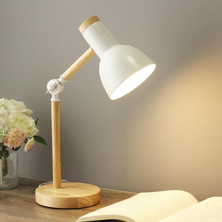 NordicGlow | Skandinavische Holz-Schreibtischlampe