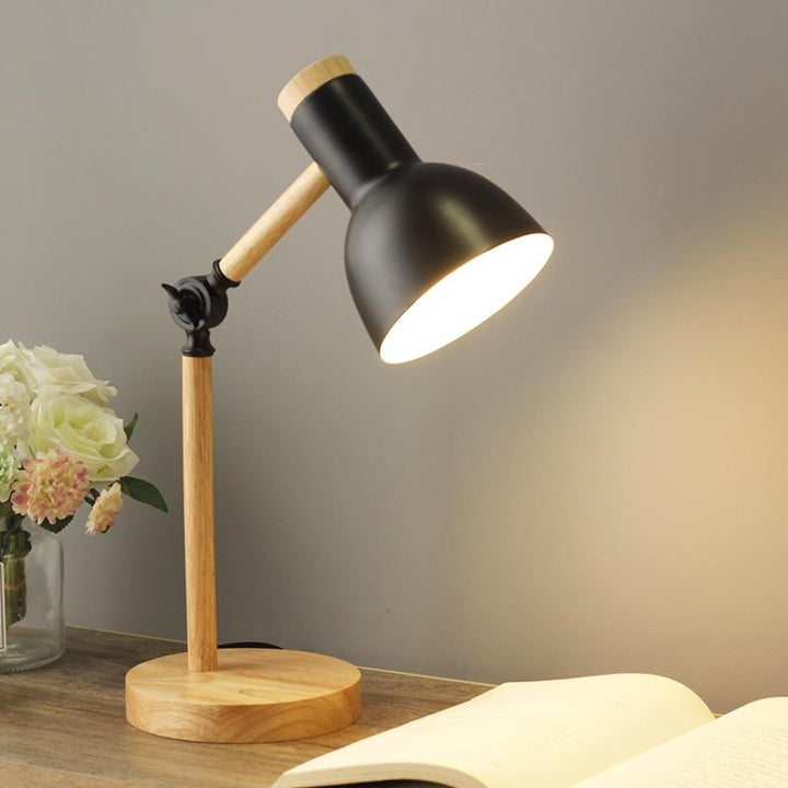 NordicGlow | Skandinavische Holz-Schreibtischlampe