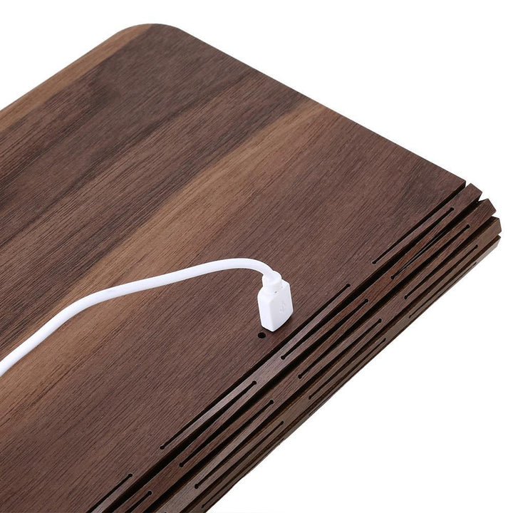 LED Faltbare 360 Holz Buch Nachtlampe Schreibtischlampe USB wiederaufladbar