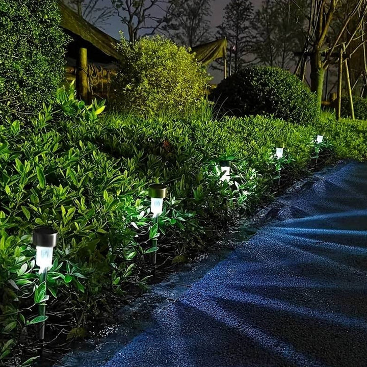 LED-Solarzellenlampen auf Spitzen - Schwarz 10 Stück.