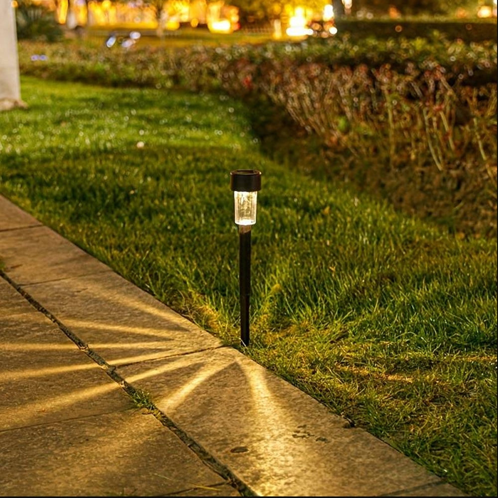 LED-Solarzellenlampen auf Spitzen - Schwarz 10 Stück.