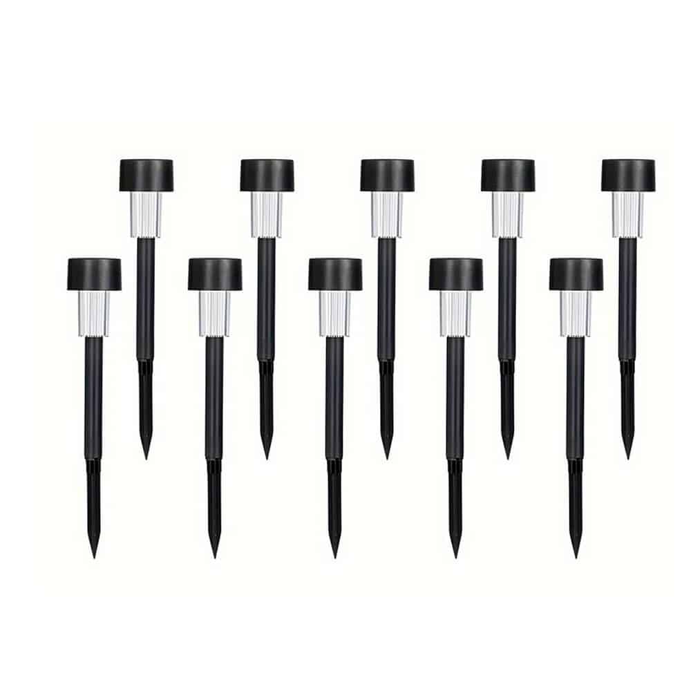 LED-Solarzellenlampen auf Spitzen - Schwarz 10 Stück.