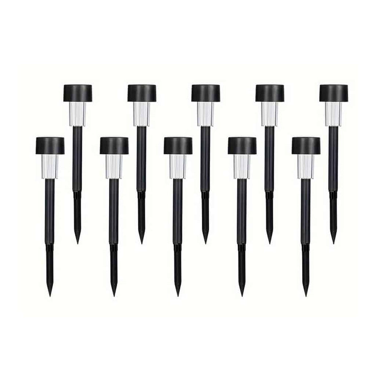 LED-Solarzellenlampen auf Spitzen - Schwarz 10 Stück.