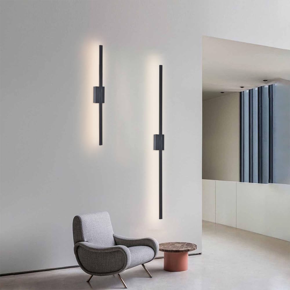 Industrielle Minimalistische Lange LED Eisen Wandlampen für zeitgenössische Wohnzimmerdekoration und stilvolle Beleuchtung